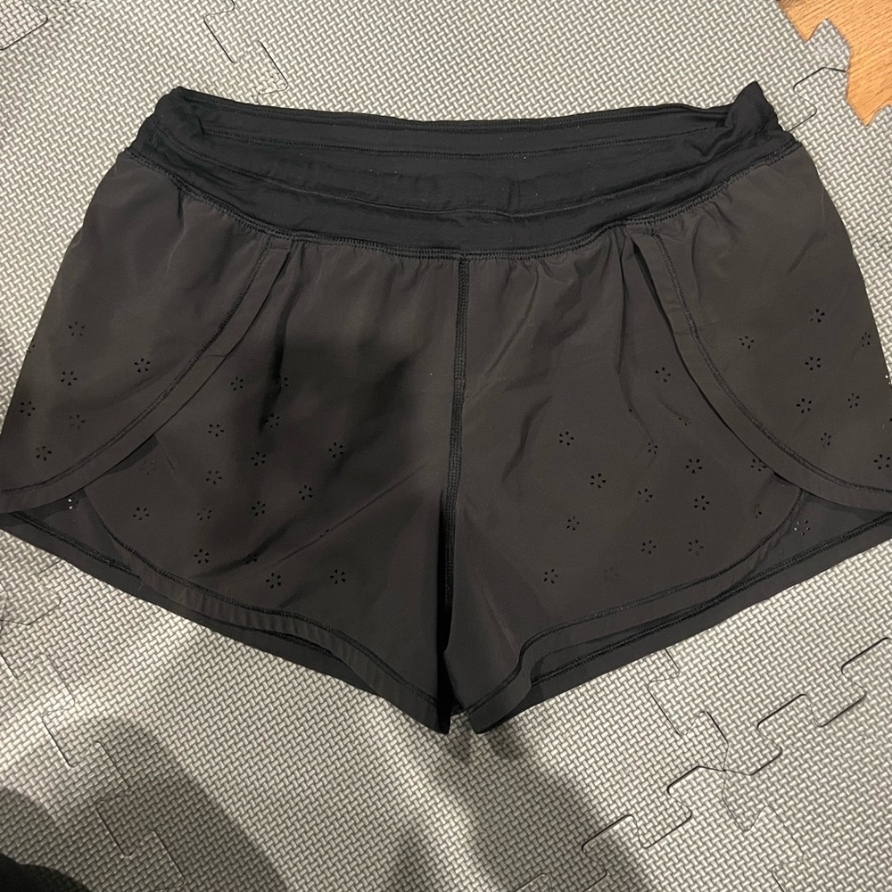 Black lululemon runner shorts. Size 6